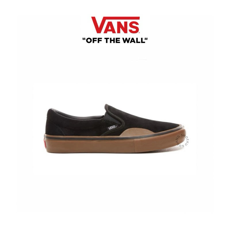 Vans Slip On Pro Black Suede Gum Sole