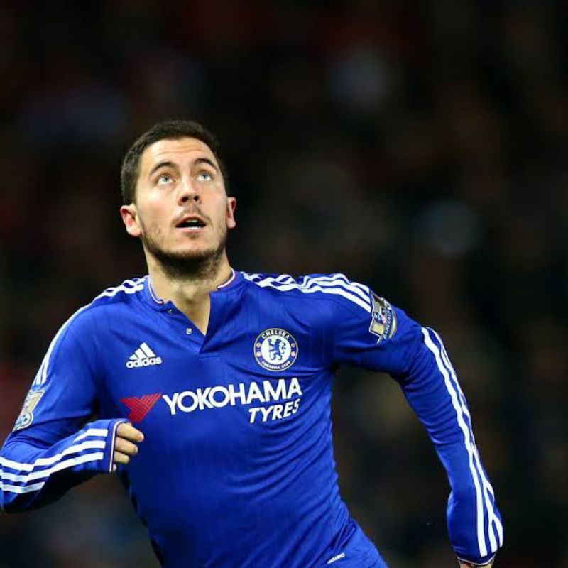 Gratis Nameset HAZARD + Full Patch BPL Jersey Retro Chelsea 2015 2016 Size L