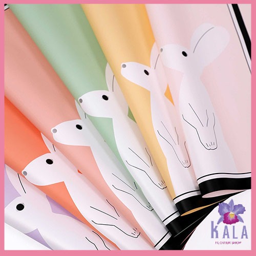 

Kertas buket bunga cellophane motif rabbit flower wrapping KB6127