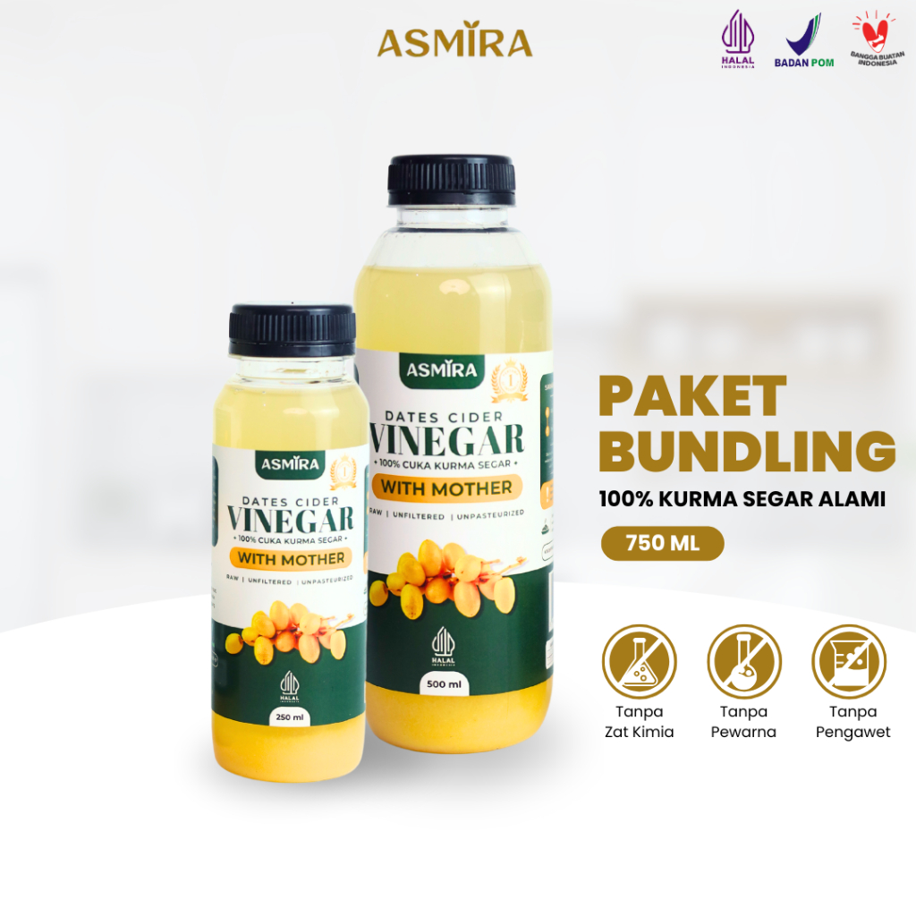 

Asmira Cuka Kurma Segar Alami 750ml With Mother Membantu Mengobati Asam Lambung