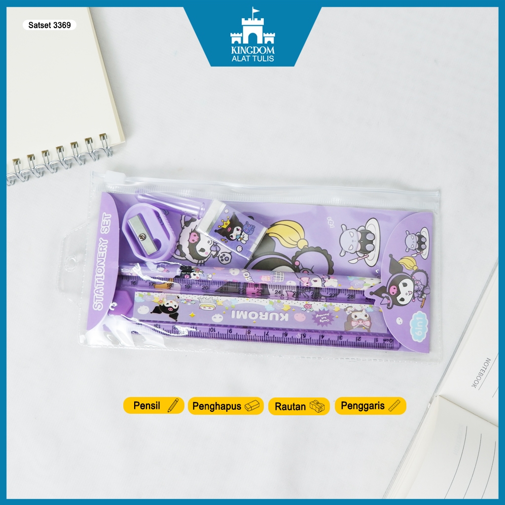 

Pensil Set Paket Alat Tulis Tempat Pensil Sekolah Lucu Kuro 3369 Stationery Set Souvenir Ulang Tahun Anak