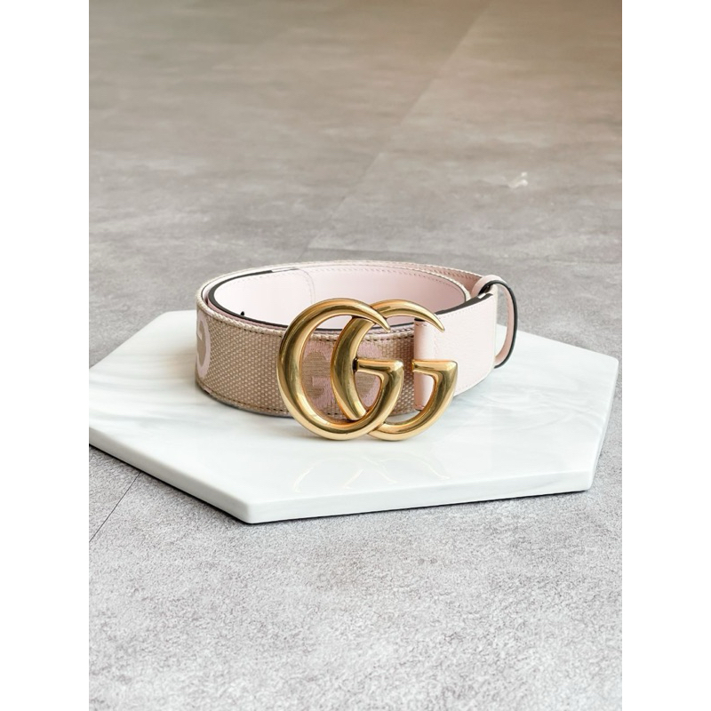 GCI Marmont Jumbo GG Pattern 4cm Belt Beige/Pink