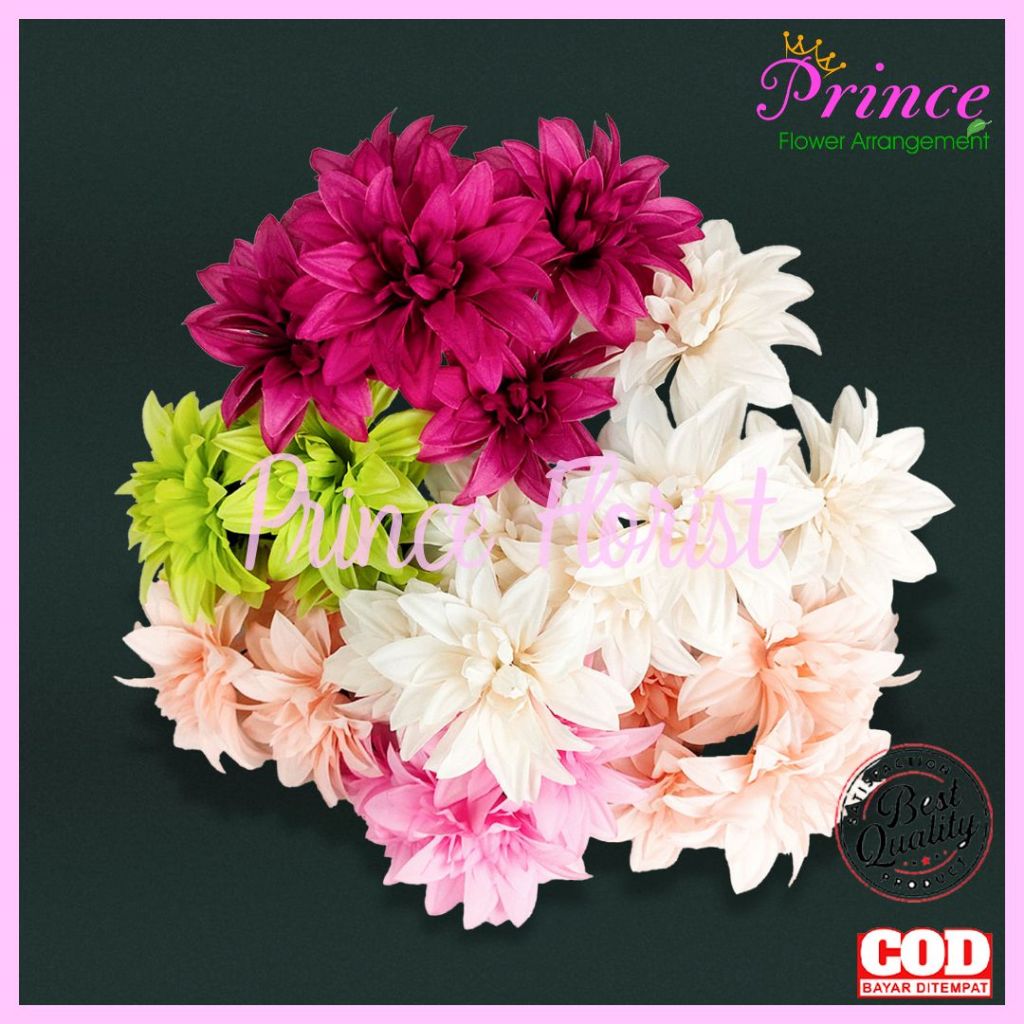 Bunga Krisan Dekorasi/ Crisant Premium Jumbo SJ Artifisial Cabang 5 Diamater 13 cm Bunga Artificial 