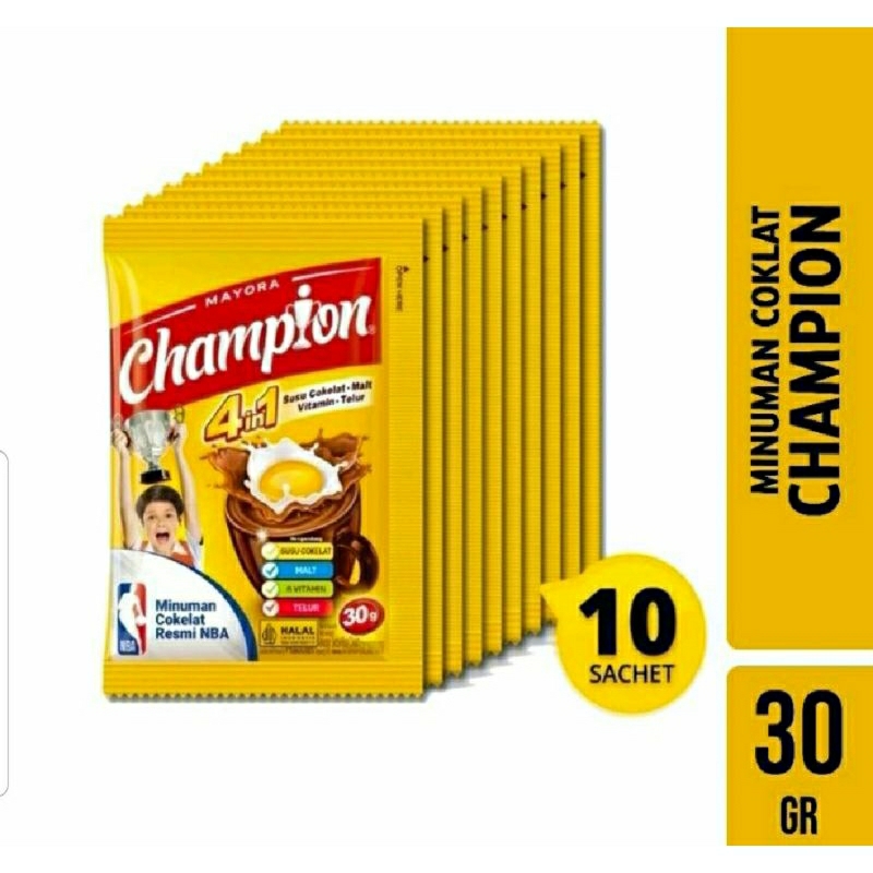 

Susu Champion 1 Renceng 10 Sachet | Susu Coklat Champion | Susu Cokelat Champion By Energen