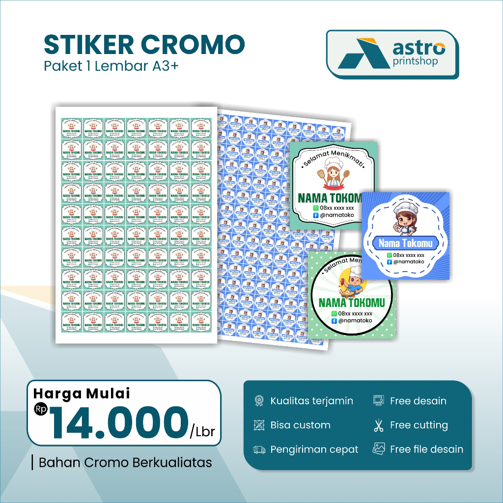 

PRINT A3+ STIKER CROMO | CETAK A3+ STIKER | STIKER KEMASAN LABEL MINUMAN | CUSTOM LABEL PACKAGING | STIKER KOTAK