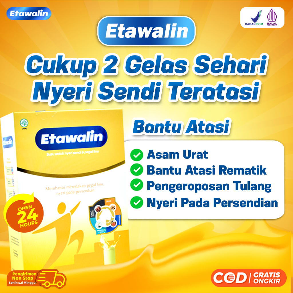 

Etawalin – . Kesehatan Nutrisi Tulang Sendi & Jantung Atasi Nyeri Sendi Pegal Linu Asam Urat Anemia Original