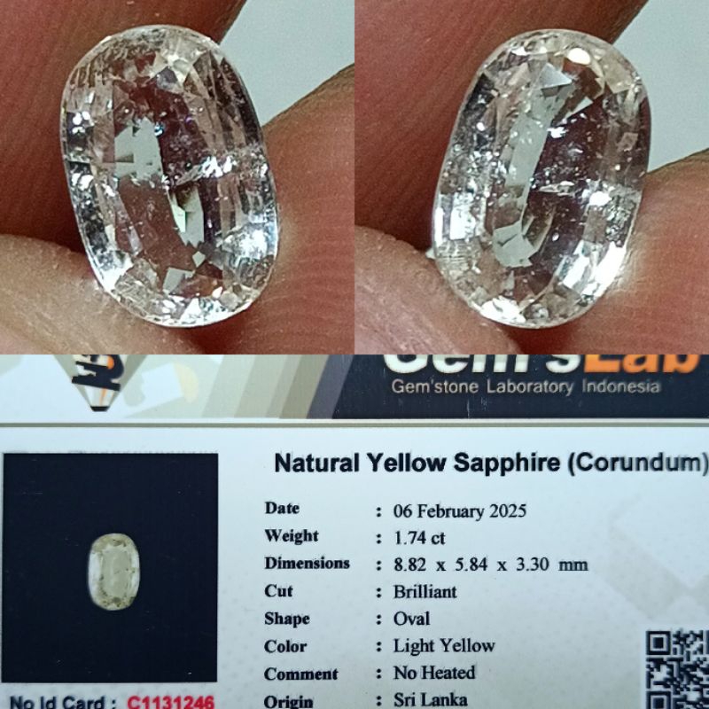 NATURAL YELLOW SAPPHIRE SRILANKA GLI LAB