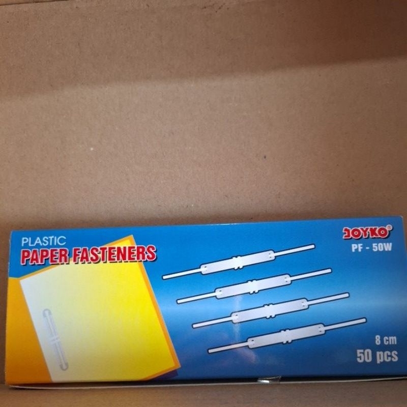 

plastic paper fastener joyko pf-50w 1pak isi 50pcs