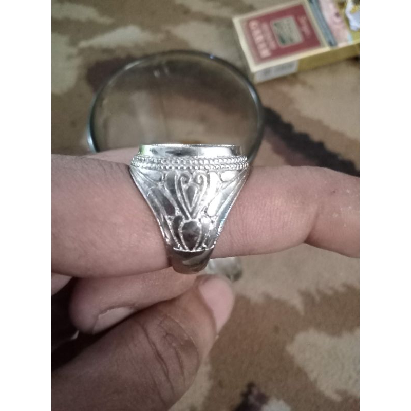 Ring Tanam Motiv Armadilo Alpaka Pleting Nikel Perkodian