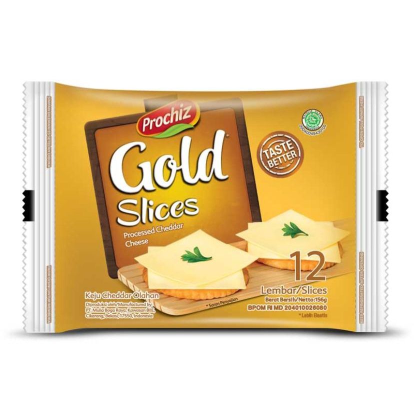 

PROCHIZ Gold Slices Keju Cheddar Lembaran 12 s