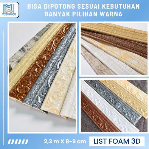 List Foam Dinding Wall Border Foam List Dinding Foam Tebal Stiker List Foam Dinding
