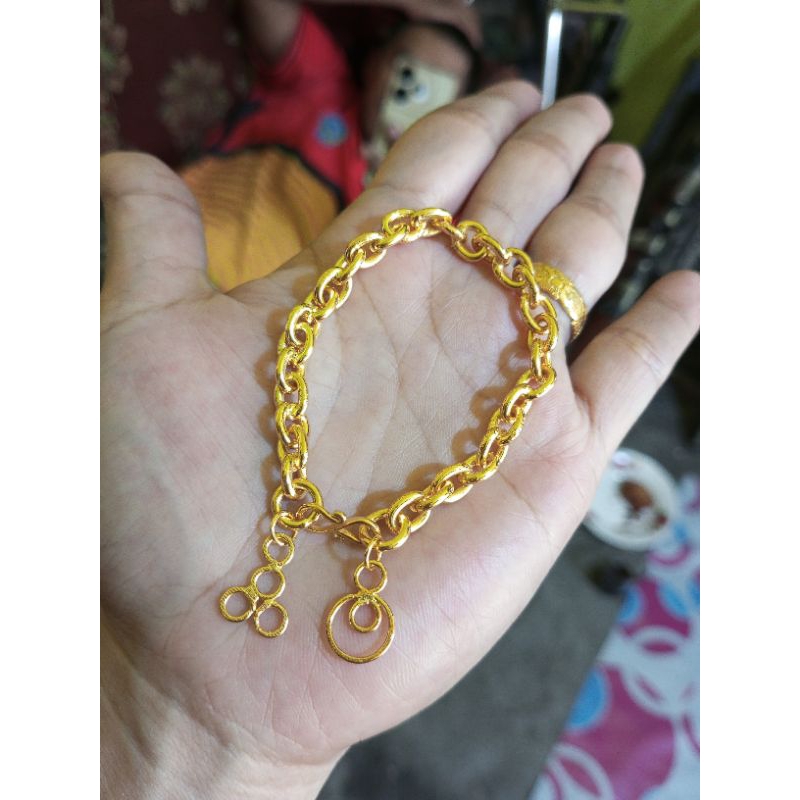 gelang Belitung warna kuning emas