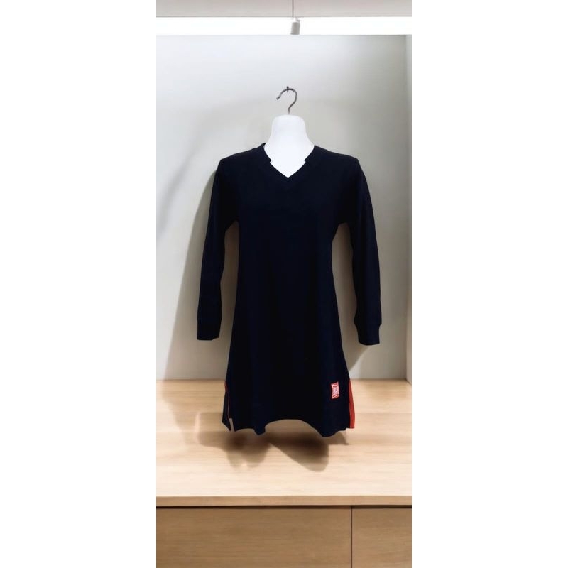 Tunik Polos Model Kerah V-Neck Uncle West Warna Hitam