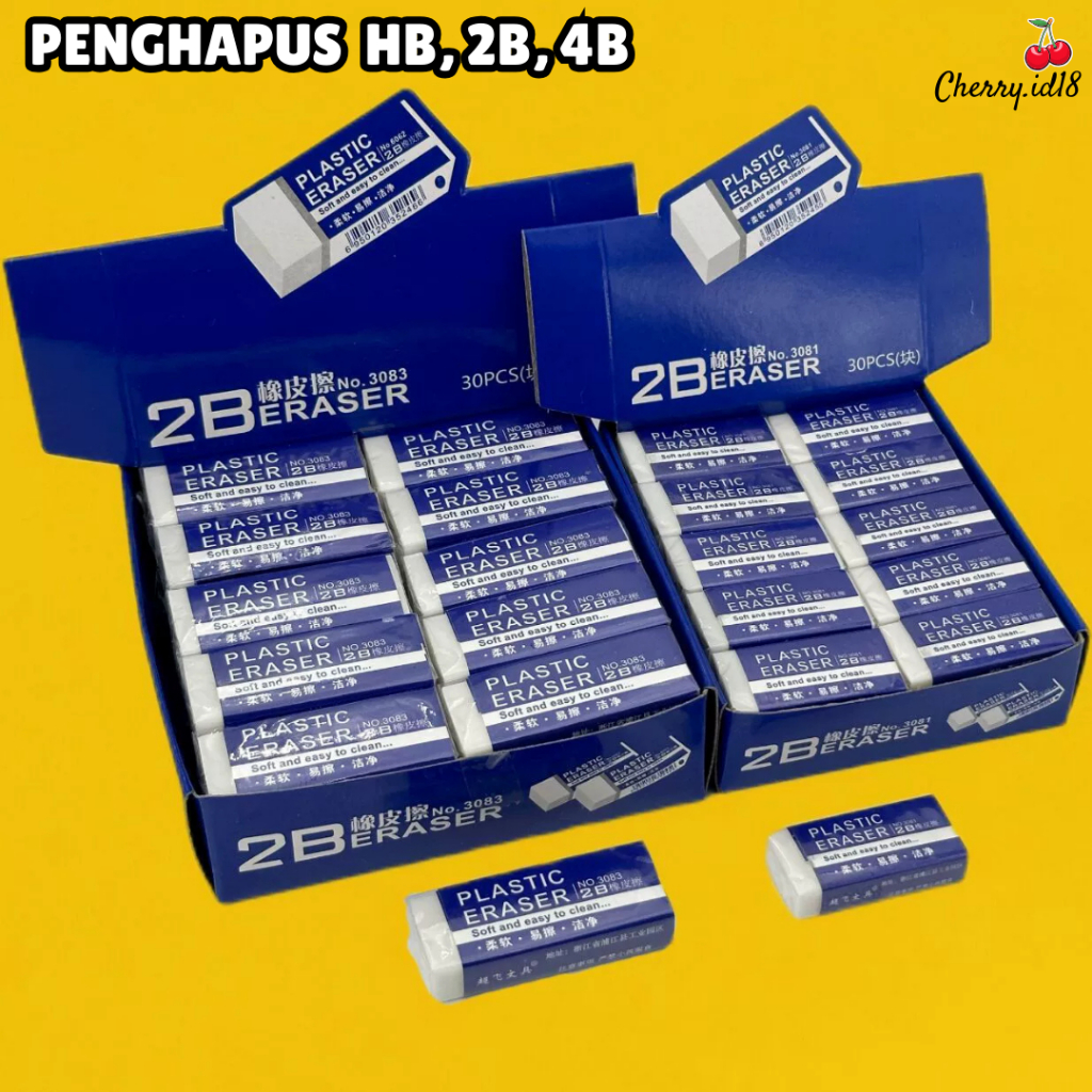 

Cherry PROMO 8.8 COD Penghapus Karet Pensil HB 2B 4B Lembut Satuan