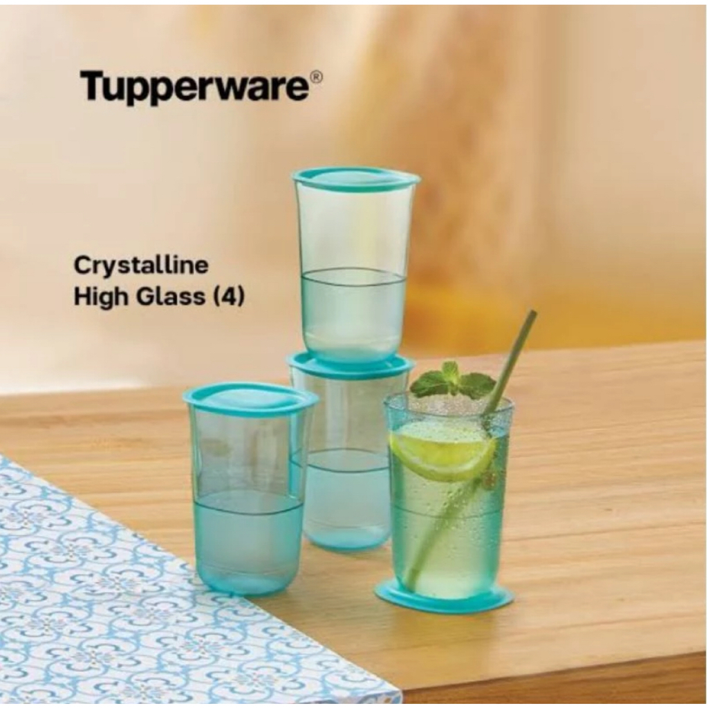 Crystalline High Glass Set 400ml/ Paket Gelas Tupperware Original Termurah