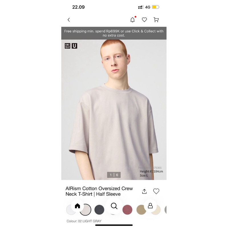unqlo airism light grey