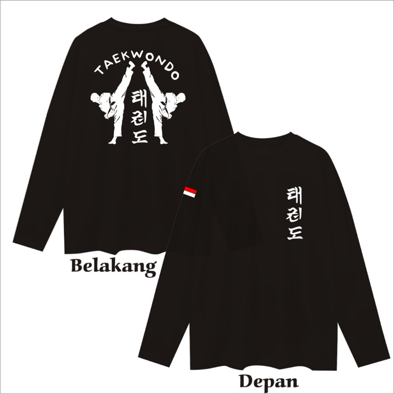KAOS PRIA DISTRO LENGAN PANJANG TAEKWONDO BAHAN ADEM