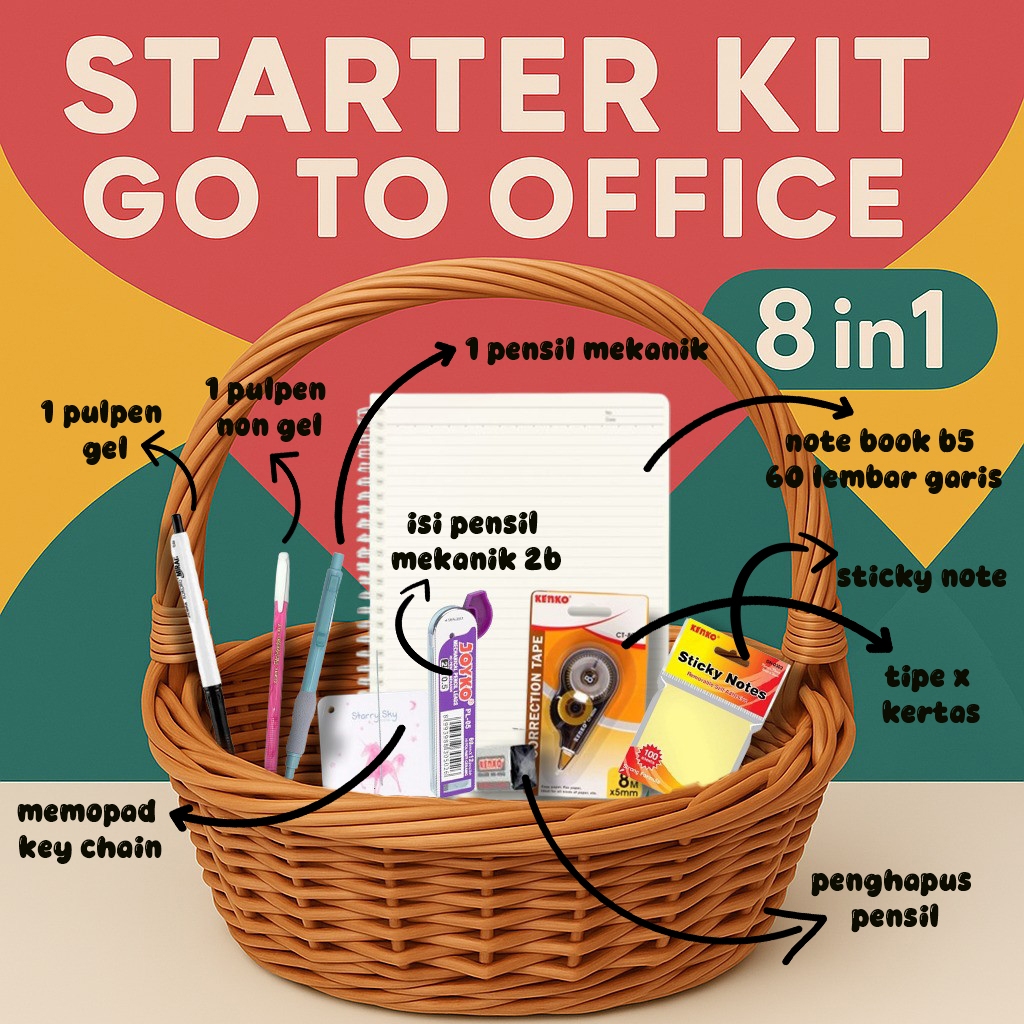 

Paket Hemat - STARTER KIT GO TO OFFICE 8 in 1 | Alat Tulis Kantor Lengkap & Praktis!