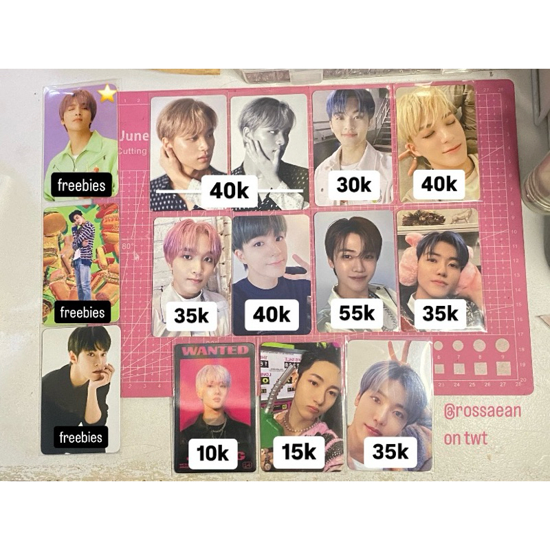 wts photocard pc nct dream official ofc jeno ar tatto smcu boom merem jaemin pink christmas home bin