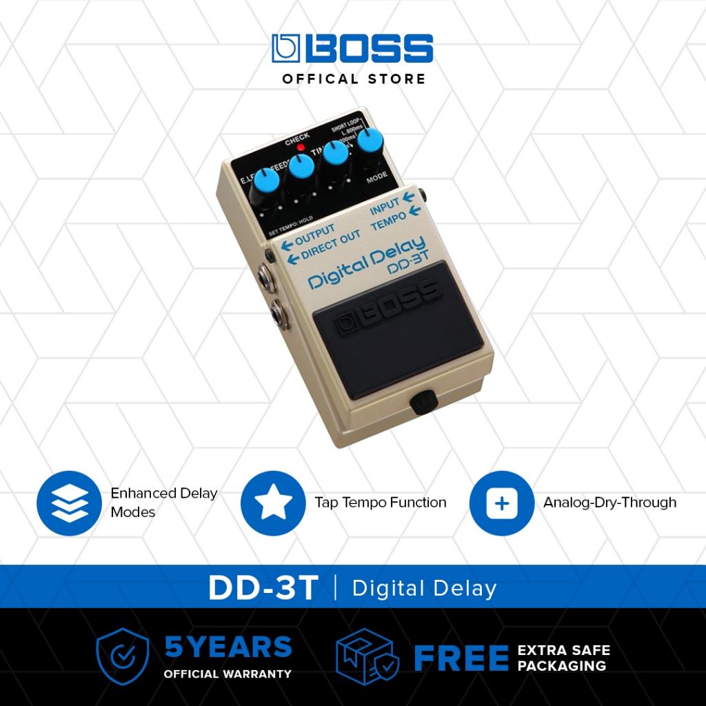 BOSS DD-3T Digital Delay Pedal Efek Stompbox