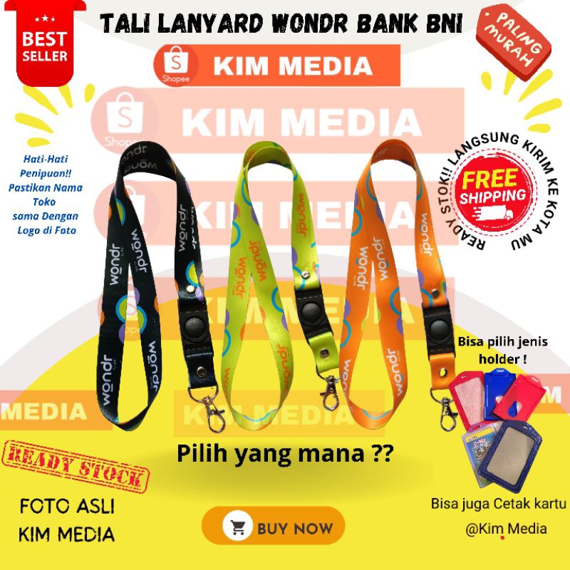 

Lanyard Wondr by BNI Grosir Tali idcard Wondr Bank BNI/ Gantungan nametag BNI Wondr Grosir Termurah