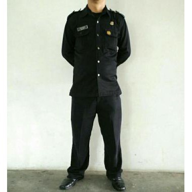 SERAGAM SAFARI SATPAM / SAFARI PANJANG HITAM /SAFARI PENDEK HITAM / SAFARI LENGAN PANJANG