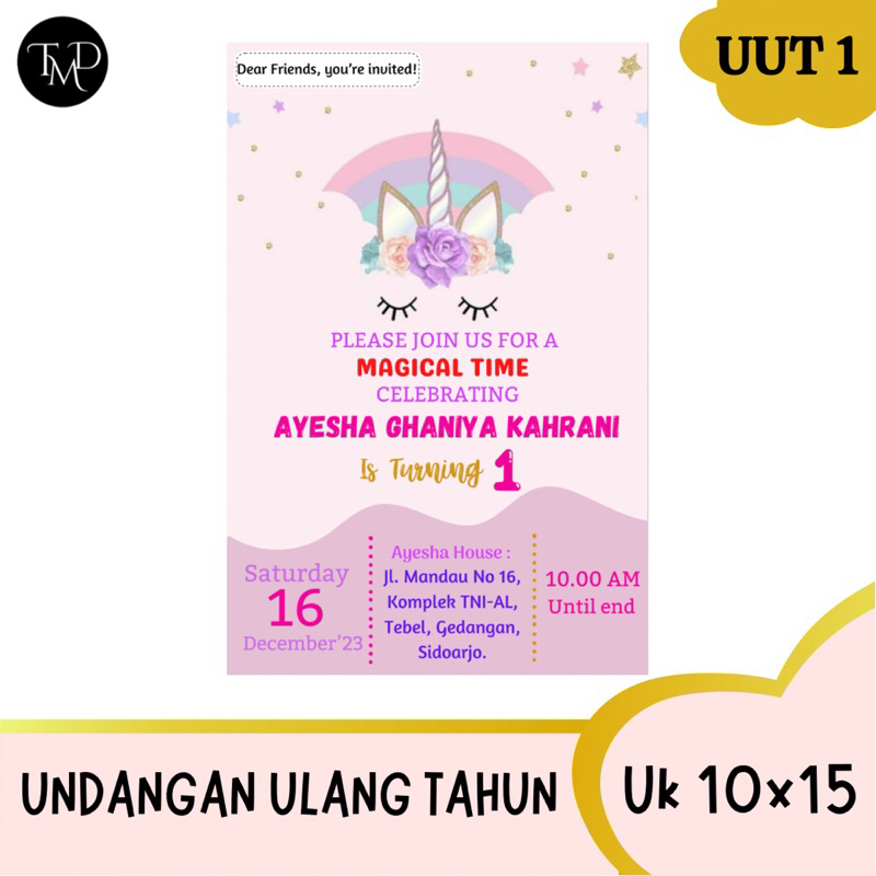 Cetak Undangan Ulang Tahun Anak Custom