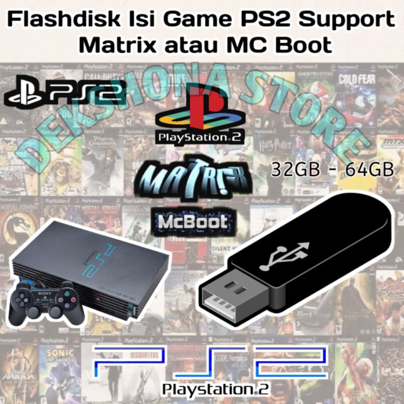 FLASH DISK PAKET GAME CONSOLE PS 2 & CHEAT DEVICE