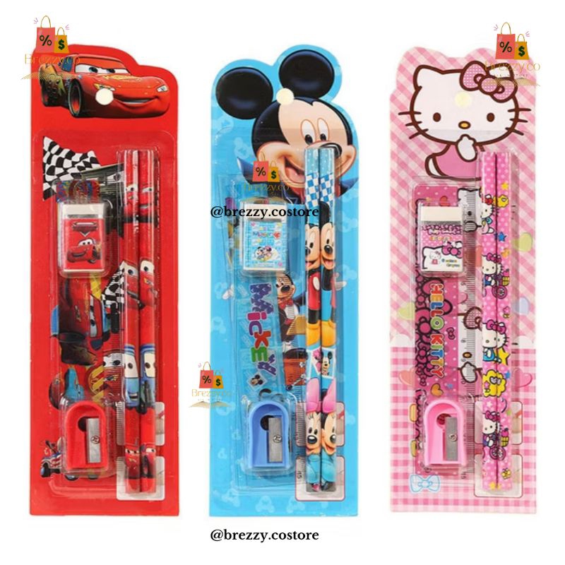 

Perlengkapan Tulis Anak Karakter 1set isi 5 Stationery