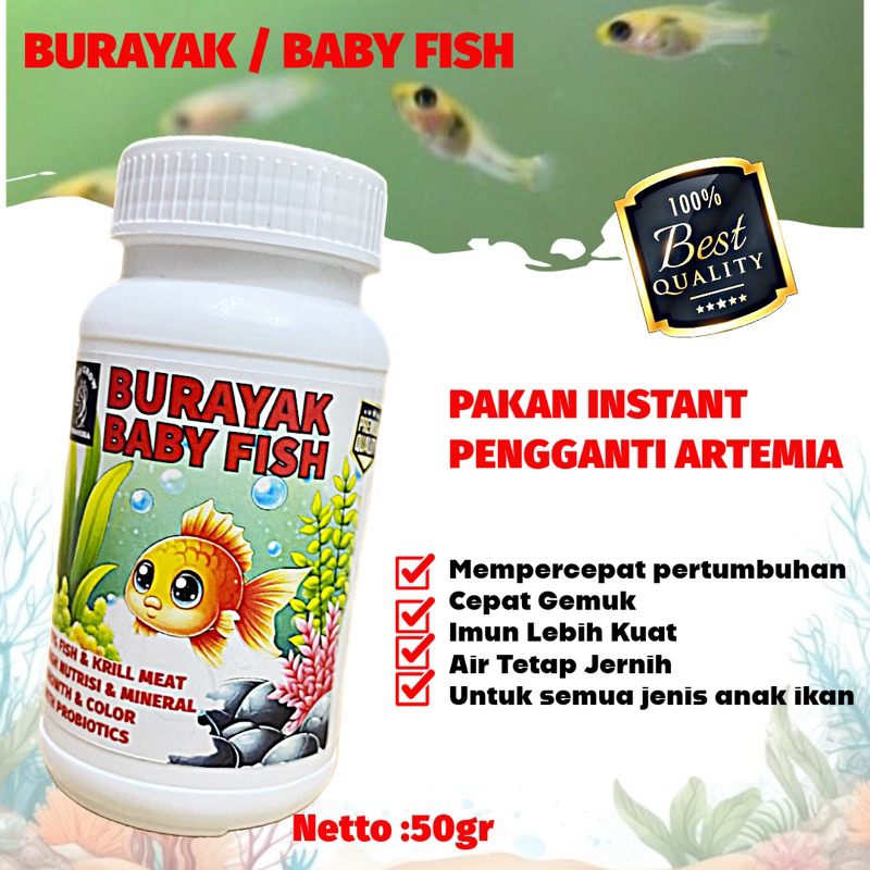 FISH GROW PELET PAKAN BURAYAK GUPPY MOLLY CUPANG LOUHAN PREMIUM