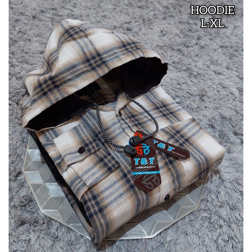 BEST SELLER ATASAN KEMEJA SWEATER PRIA / WANITA COWO HODIE HOODIE KUPLUK CINDUNG MOTIF KOTAK GARIS