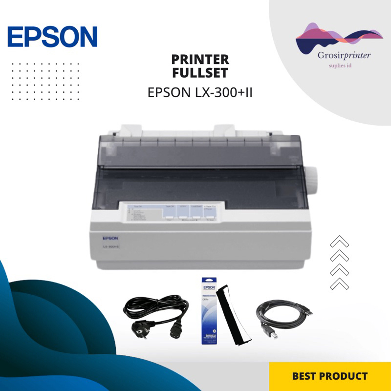 Printer Epson LX-300+II Dot Matrix USB Fullset, Full Accesoris – Refurbish (Seperti Baru), Bersih Lu