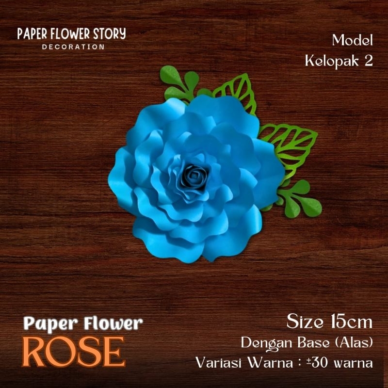 Paper Flower Backdrop Rose Bunga Kertas Mawar size 15cm dekorasi photo booth backdrop pernikahan lam