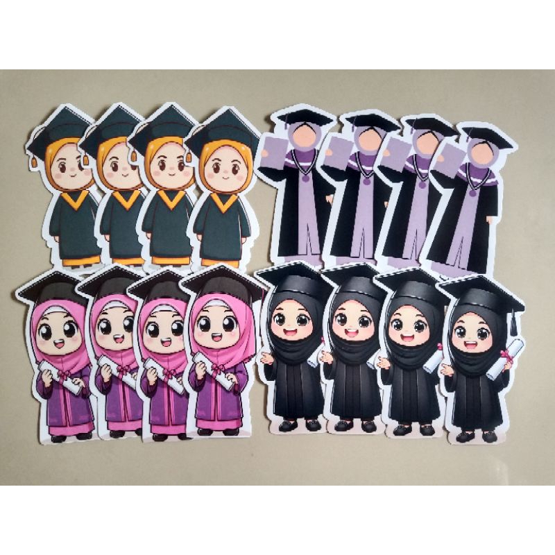 [1 pcs] jumbo buket wisuda topper buket wisuda topper wisuda gambar wisuda karakter topper buket wis