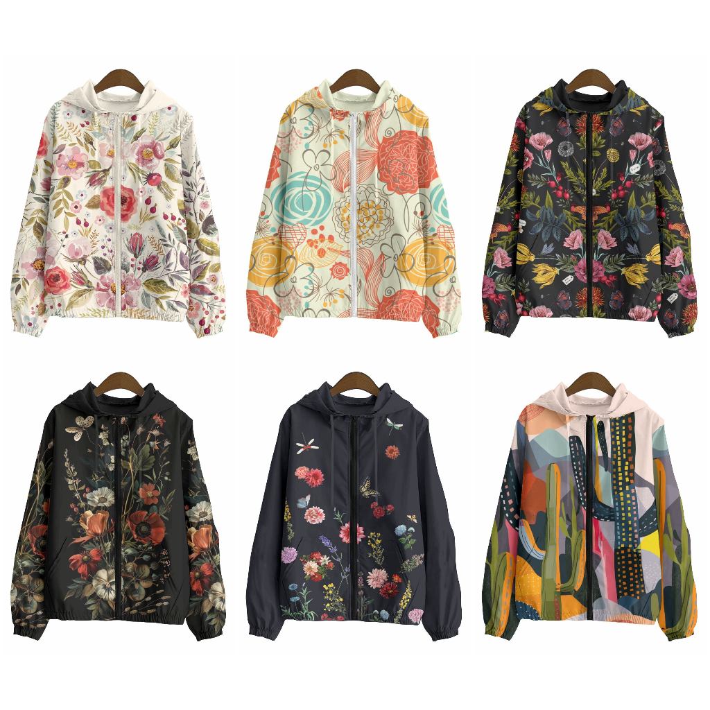 Jaket Parasut Wanita Printing Jumbo / jaket parasut Big Size / jaket parasut over size pria dan wani