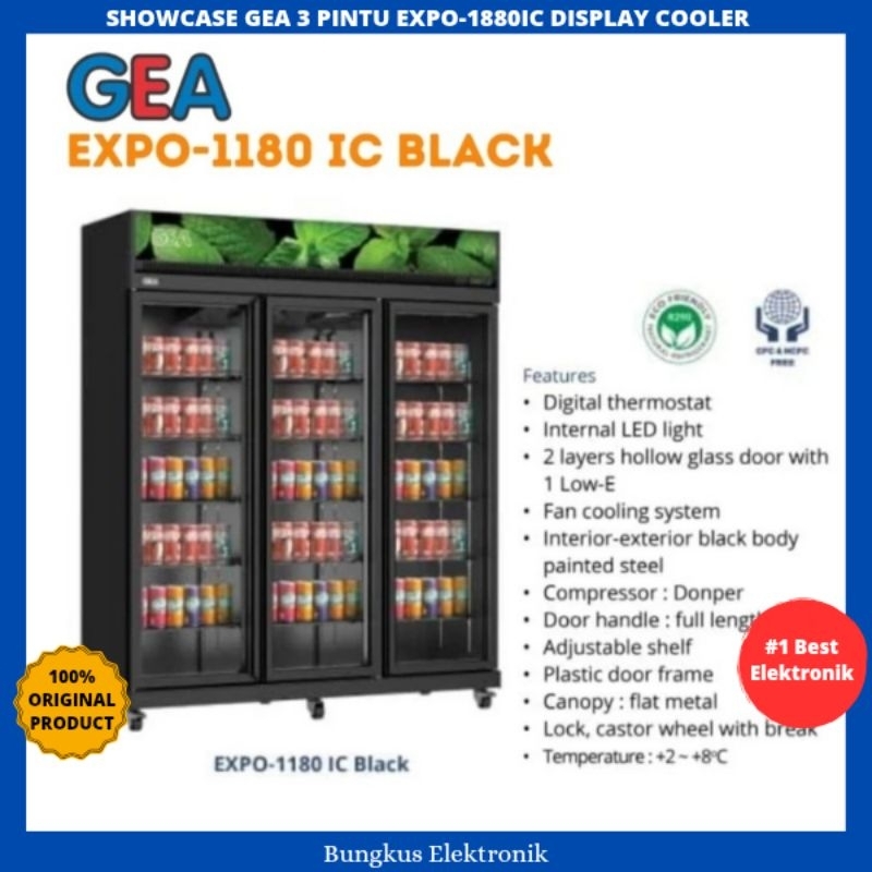 SHOWCASE GEA 3 PINTU EXPO-1880IC DISPLAY COOLER GEA 3PINTU