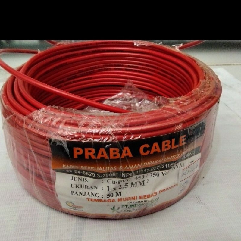 Kabel NYA 1x2.5 MM PRABA Per 1 Meter