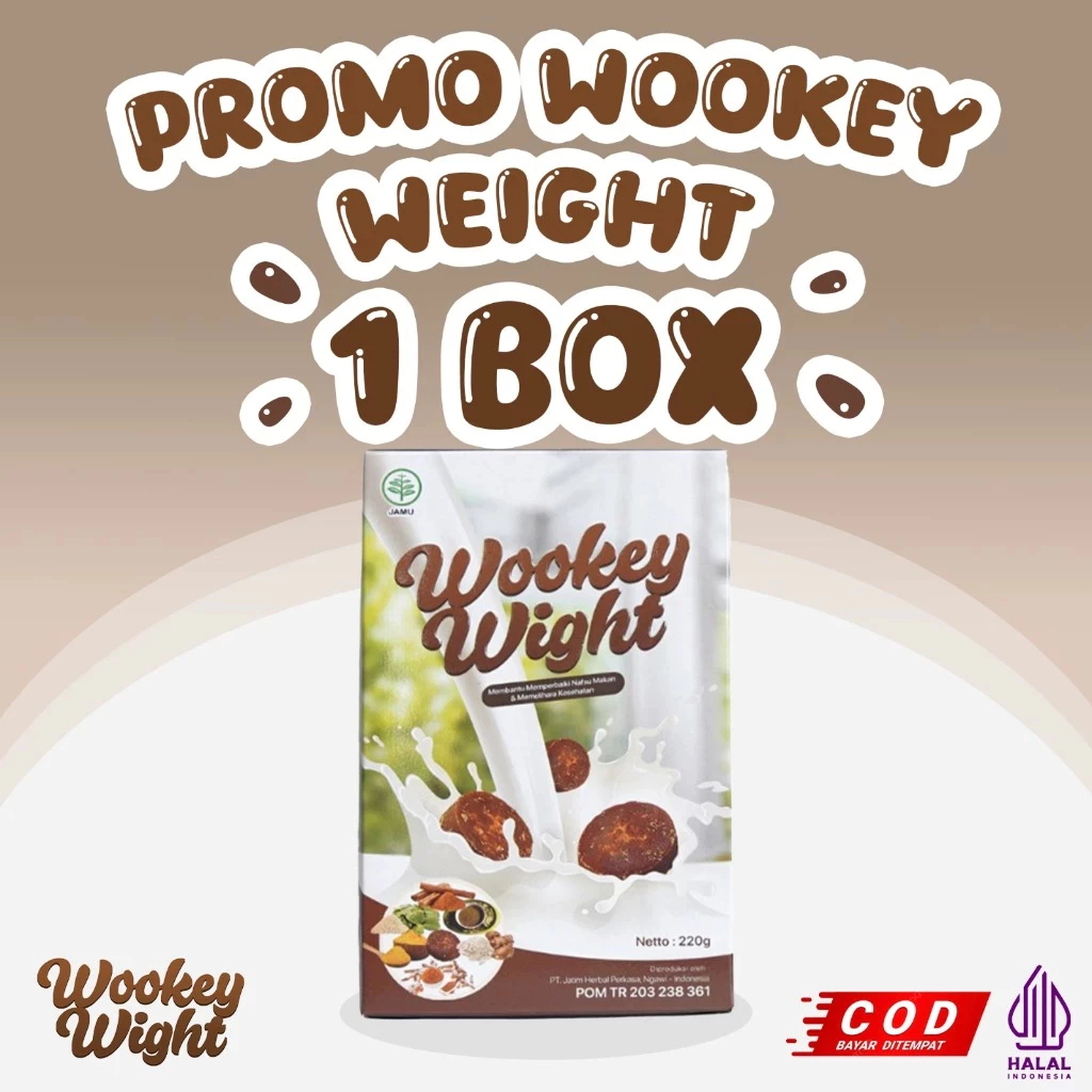 

(1 BOX) Wookey Weight - Susu Penambah Berat Badan 220gr Paket Nutrisi Terbaik