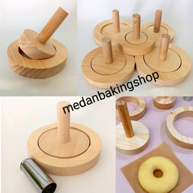 Penekan Adonan Donat/Pembolong Donat/Penekan Donat Kayu/Cetakan Donat Mini Bulat/Donat Kecil/Mini Do