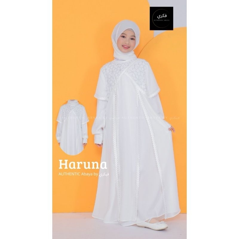Abaya dress putih/broken white kids preloved