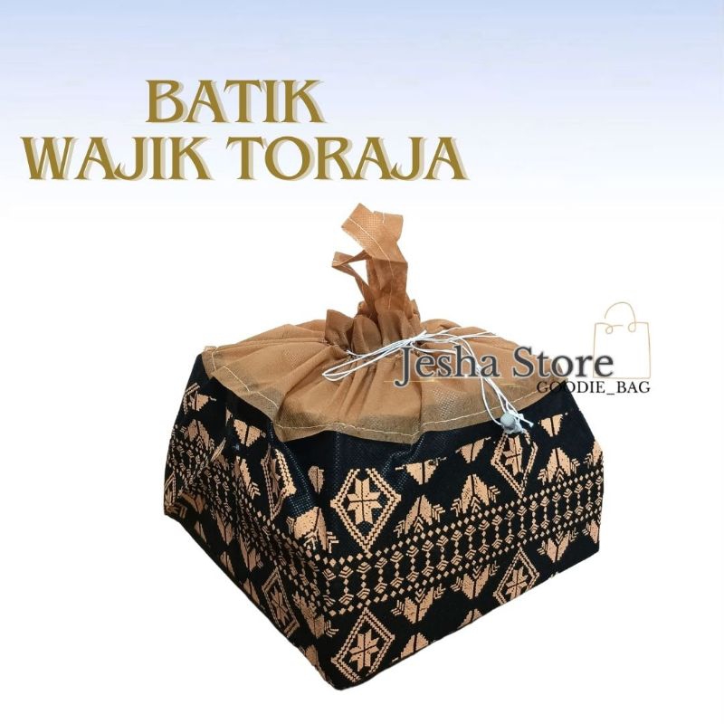 (1lusin / 12pcs) Serut batik wajik toraja Tas hajatan/box nasi/pesta/hantaran.
