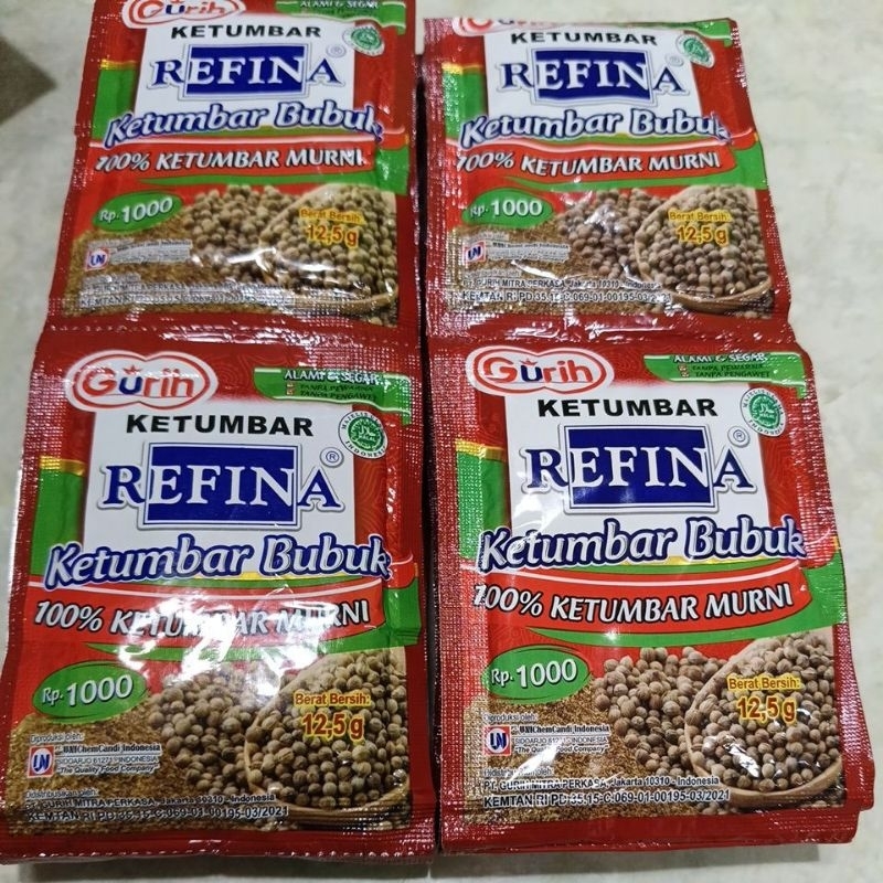 

REFINA ketumbar bubuk 12,5g x 12saset
