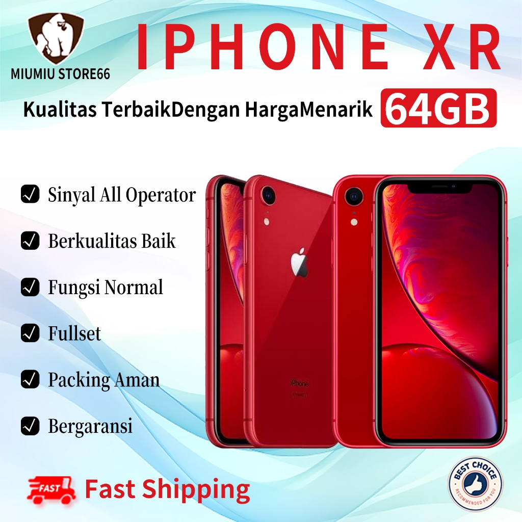 iPhone XR 64GB Fullset Second/Bekas Original100% INTER Mulus Normal Perfect Kondisi Like New Phone