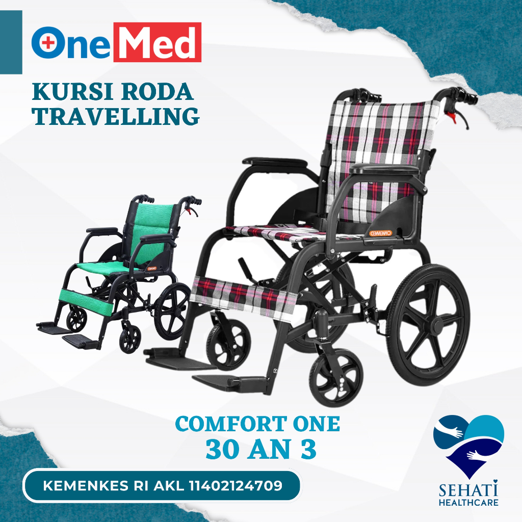 Onemed Kursi Roda Comfort One 30 AN 3 Alat Bantu Jalan Travelling Medis Kesehatan