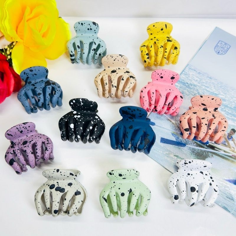 1PCS JEDAI RAMBUT KOREA CAKAR 5 DOFF CORAK BINTIK / POLKADOT JEPIT RAMBUT