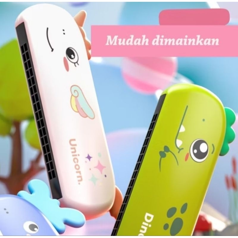 harmonika anak,mainan alat musik harmonika anak dengan motif kartun hewan lucu,harmonika anak lucu k