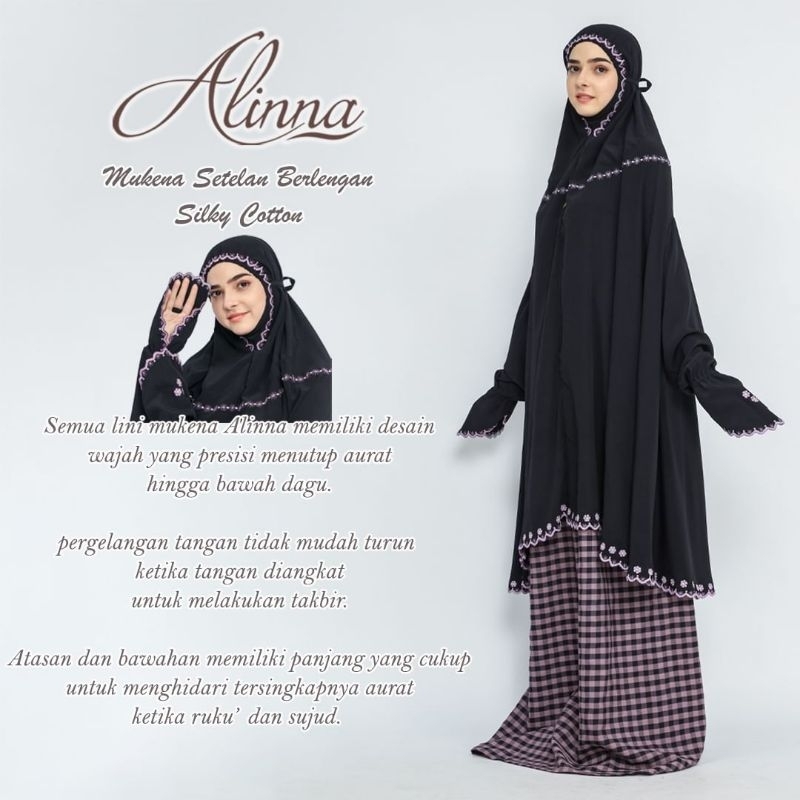 Mukena Dewasa Alinna Setelan Berlengan
