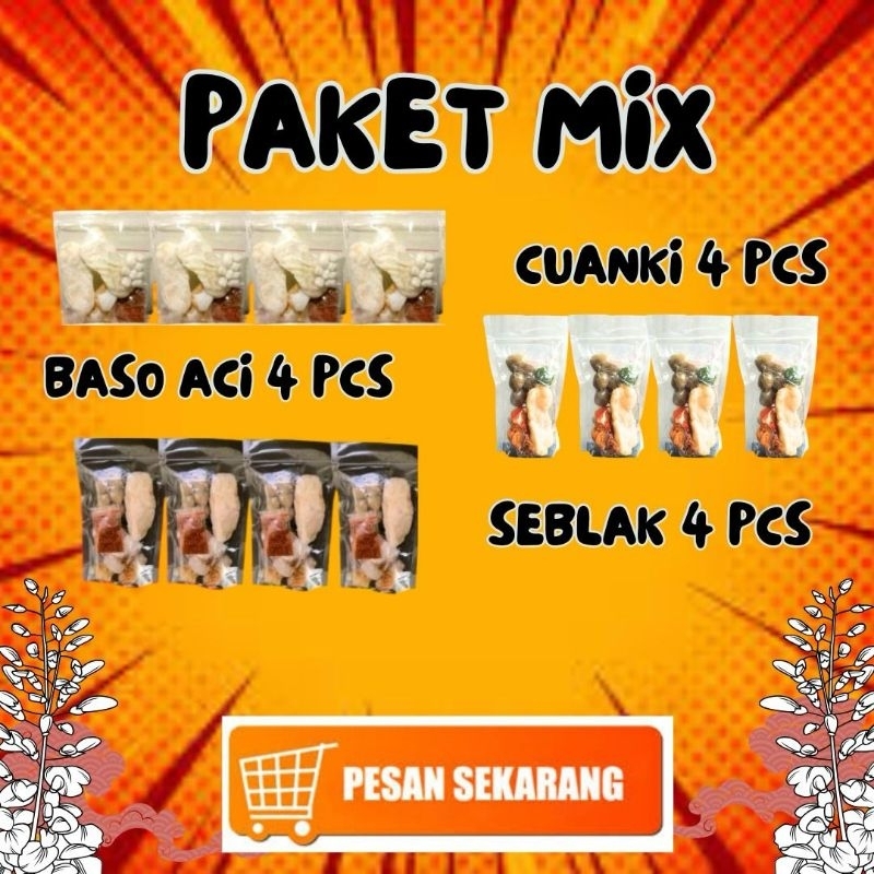 

PAKET MIX cuanki 4 seblak 4 boci 4