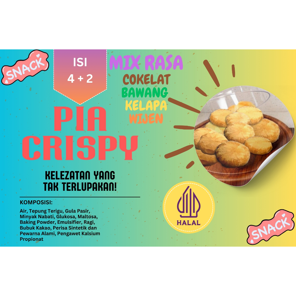 

【Pia 6PCS】Pia Crispy FREE VAKUM Original Daun bawang/Kelapa/wijen/cokelat Aneka Rasa isi 6 Makanan Food Snack floaty snack Frozen Bakpia