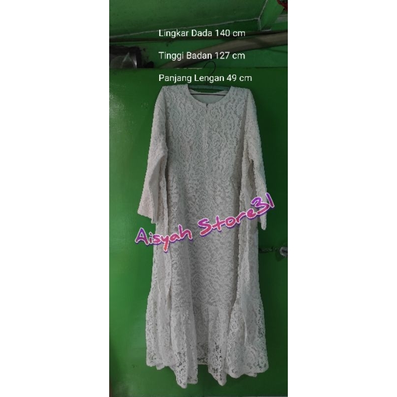 Gamis Brukat Jumbo LD 140 Maxi Marimar muslimah Bagus untuk Pesta ( Baju Bekas layak pakai )